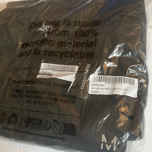 Boohoo MAN ACTIVE GYM REFLECTIVE BACK PRINT T-SHIRT, Black, Size L - Picture 6 of 7